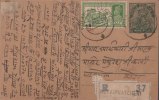 Br India King George V, Postal Card, Registered, Bearing 3 An KG VI Bullock Cart, India As Per The Scan - 1911-35 Koning George V