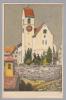 ZH Rüti Kirche 1914-01-27 Künstlerlitho OB E.Wolfensberger Riss - Rüti