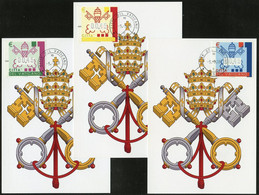 VATICANO / VATICAN (2008) - Carte Maximum Card ATM Frama Coat Of Arms Of The Holy See, Wappen Vatikanstadt (3 Cards) - Maximum Cards