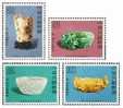 Taiwan 1980 Ancient Chinese Art Treasures Stamps - Jade Dragon Fruit Archeology - Unused Stamps