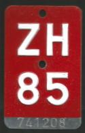 Velonummer Zürich ZH 85 - Plaques D'immatriculation