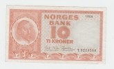 NORWAY 10 KRONER 1969 VF++ CRISP Banknote P 31d 31 D - Norwegen