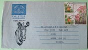 Kenya 1986 Aerogramme To England UK - Flowers Zebra - Kenya (1963-...)