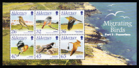 Alderney Scott #238a MNH Souvenir Sheet Of 6 Migrating Birds - Passerines - Alderney