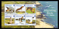 Alderney Scott #190a MNH Souvenir Sheet Of 6 Migrating Birds - Raptors - Alderney