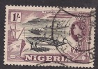 NIGERIA 1953 - 58 QE2  1/-d USED TIMBER STAMP SG 76 (E16) - Nigeria (...-1960)