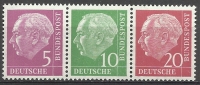 # Bund 1954 Heuss, Michel # 179-183-185 Accoppiamento Da Libretto Nuovi-mint ** - Zusammendrucke