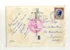 - MONACO . AFFRANCHISSEMENT SIMPLE  SUR CP  DE 1957 POUR LAFRANCE . - Postmarks