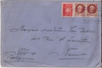 FRANCE: 1944:Lettre Envoyée En Belgique Avec Bandelette Censure Allemande.Timbres Pétain. - Covers & Documents