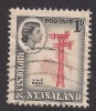 Rhodesia & Nyasaland 1959 - 62 QE2 1d VHF Mast Used SG 19  ( E377 ) - Nyasaland (1907-1953)