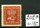 SVERIGE 115  öre   Yv.202*   Dent 14    Cote 18 E - Unused Stamps