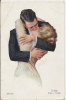 GLAMOUR, COUPLE, ROMANCE, Kissing Lovers, Baiser, Kuss, VF Cond. PC, Mailed, Sign. Bill Fisher - Fisher, Bill
