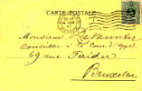 Em.Lion Couché.N°45 Obl.mécan.BRUXELLES/DEPART 14 NOVE 07 S/CP"Avis"v.BXL.EMPLOI TRES TARDIF. - 1869-1888 Lion Couché (Liegender Löwe)