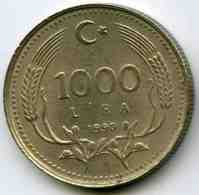 Turquie Turkey 1000 Lira 1990 KM 997 - Türkei