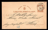 HUNGARY – UNGARN 1889 2 Kr POSTAL STATIONERY CARD – LOCAL USE - Postal Stationery