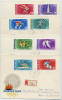 HUNGARY 1968 Summer Olympics Set  On 4 FDCs.  Michel 2434-41 - FDC