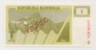 SLOVENIE / SLOVENIA - 1 TOLARJEV 1990 - SPECIMEN UNC / Pick 2s - Slovénie