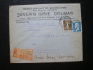 Lettre Recommandée De COLMAR 3 Pour Strasbourg 1926 - Briefe U. Dokumente