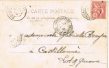 Postal ALBIGNAC (Lot) 1902  A Castillonnes. Orifice De Padirac - Covers & Documents