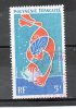 POLYNESIE P Aérienne Huitre Perliére 5f Bleu Pale Orange Outremer 1970 N°35 - Gebruikt