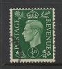 Great Britain KGVI 1937-47 ½d Green Definitive Used - Usados