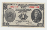 NETHERLANDS INDIES 1 GULDEN 1943 AXF RARE Serial Number (Starts And Ends With ""A"") P 111 - Dutch East Indies