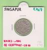 SINGAPUR   10  CENTIMOS  1.967   CU NI    KM#3    MBC/VF    DL-9897 - Singapour