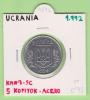 UCRANIA  5  KOPIYOK   1.992   KM#7  ACERO    SC/UNC     DL-9896 - Ukraine