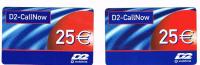 GERMANIA (GERMANY) - D2 VODAFONE  (RECHARGE) - CALL NOW 25 € BLEU:  LOT OF 2 DIFFERENT      - USED ° - RIF. 5822 - GSM, Cartes Prepayées & Recharges