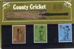 Grande-Bretagne: Document Avec Série De 3 Timbres Sur Le Cricket - Cricket