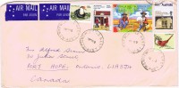 1980  Air Mail Letter To Canada Colorful Franking - Lettres & Documents