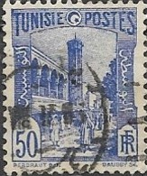 TUNISIA 1926 Mosque, Place Halfaouine, Tunis - 50c. Blue FU - Used Stamps