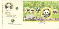 FDC Hong Kong 1999 Giant Panda S/s Rare Animal WWF Bamboo Bear - Bären