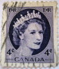 Canada 1954 Queen Elizabeth II 4c - Used - Usati