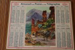 1936 DEPARTEMENT DOUBS CALENDRIER  ALMANACH:POSTES /TELEGRAPHE GD FORMAT RUINE VIEUX CASTELLAR 06  IMPR. OBERTHUR RENNES - Groot Formaat: 1921-40