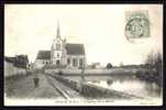 CPA  ANCIENNE- FRANCE- ABLIS (78)-  L'EGLISE ET LA MARE-ABREUVOIR EN GROS PLAN- ANIMATION- - Ablis