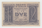 Italy 2 Lire 1939 VF+ CRISP Banknote P 27 - Regno D'Italia – 2 Lire