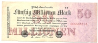 Inflation - 1923 - 50 Mio. Mark