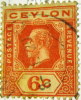 Ceylon 1912 King George V 6c - Used - Ceylon (...-1947)