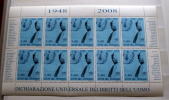 VATICAN 2008 -   SPLENDID SHEET OF 10, HUMAN RIGHTS DECLARATION -  MNH** CV 35 - Unused Stamps