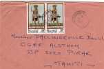 Polynésie Française: 1987 Très Belle Lettre Voyagée Paire Timbre "femme De L'ile St Christine" - Lettres & Documents