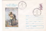 Painting With The Romanian Army Won Its Independence Horses 1977 Cover Stationery Oblit Concordante Romania. - Cartas & Documentos