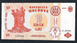 MOLDOVA  P10f   10 LEI  2009  DATED 2009  #C.0161    AUNC - Moldavië