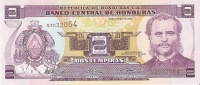 BILLETE DE HONDURAS DE 2 LEMPIRAS  (BANKNOTE) SIN CIRCULAR - Honduras