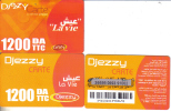 Ageria-djezzy Carte -(1200 Da Ttc)-(2 Card Prepiad )-used+1card Prepiad Free - Algeria