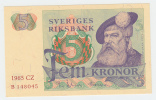 Sweden 5 Kronor 1965 XF++ CRISP Banknote P 51a  51 A - Sweden