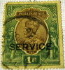 India 1911 King George V Overstamped Service 1r - Used - 1911-35  George V