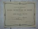 ECOLE MUNICIPALE DE DESSIN (1898-1899), VERSAILLES : Accessit à Camille Billiémaz, Signature Du Maire Edouard Lefèvre... - Diplômes & Bulletins Scolaires