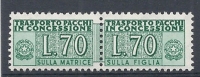 1955-81 ITALIA PACCHI IN CONCESSIONE STELLE 70 LIRE MNH ** - RR9160 - Consigned Parcels