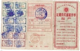 REF LANV3 - CHINE TIMBRES DE LOTERIE SUR CARTE DES ANNEES 1950 - Variedades Y Curiosidades